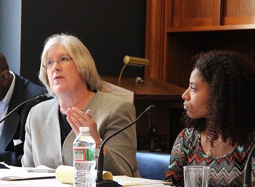 HRDC prison phone justice director Carrie Wilkinson at a 2015 Congressional Briefing (Photo: Mag-NET)